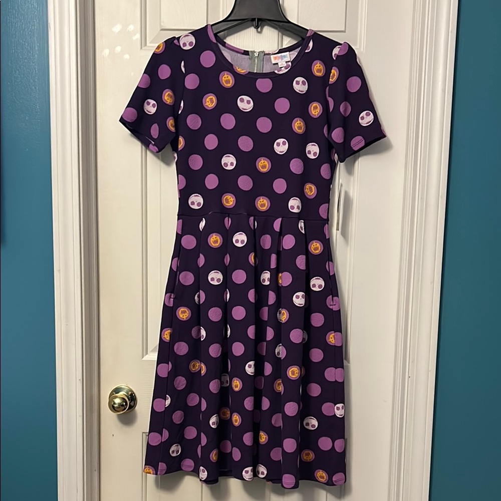 NWT LuLaRoe Amelia Dress - Disney’s Nightmare Before Christmas Jack Skellington